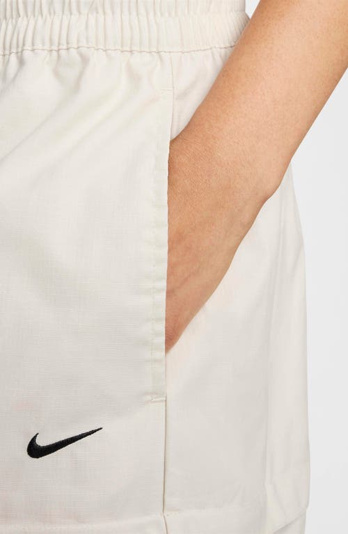 Nike Women's Sportswear Essential Mid-rise Woven Cargo Midi Skirt In Light Orewood Brown/black