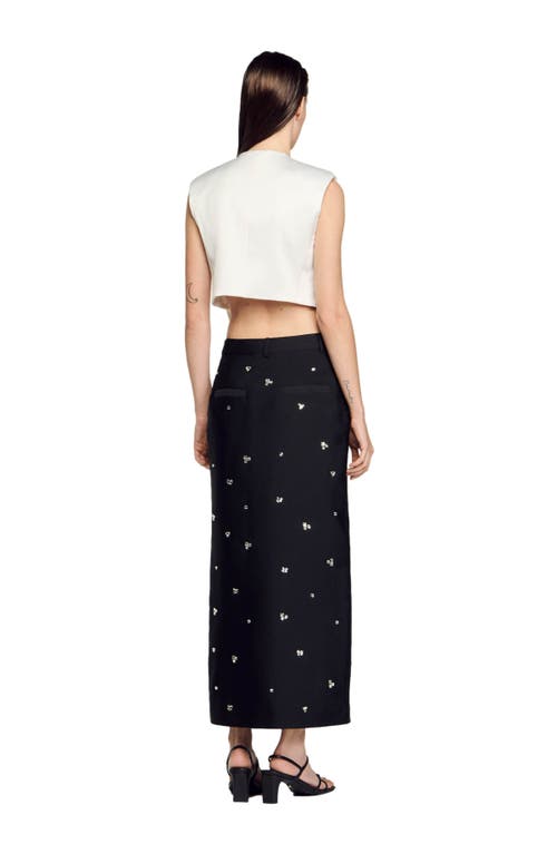 Shop Sandro Satin-effect Crop Top In White