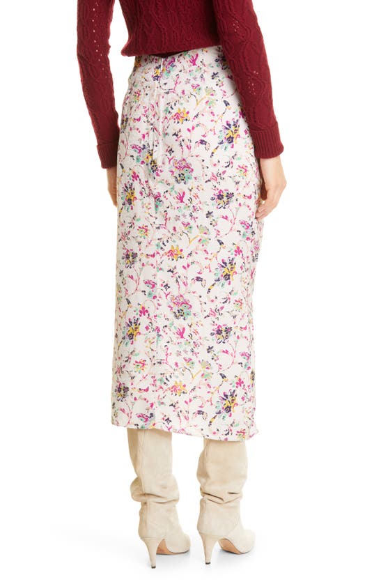 Isabel Marant Étoile Berthe Draped Floral-print Jacquard Midi Skirt In Ecru