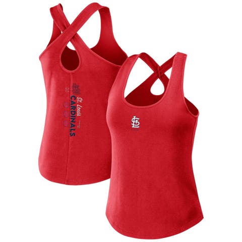 Women's Wear by Erin Andrews Red St. Louis Cardinals Cross Back Tank Top Size: Medium