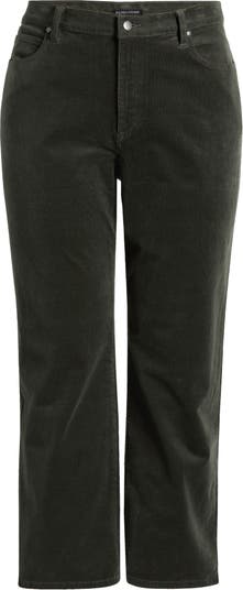 Eileen Fisher Pants Black Corduroy Cotton Telcel Stretch Skinny Straight  Size 10
