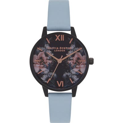 Olivia Burton After Dark Leather Strap Watch, 30mm