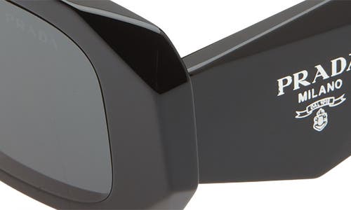 Prada Runway 49mm Rectangular Sunglasses In Black/dark Grey