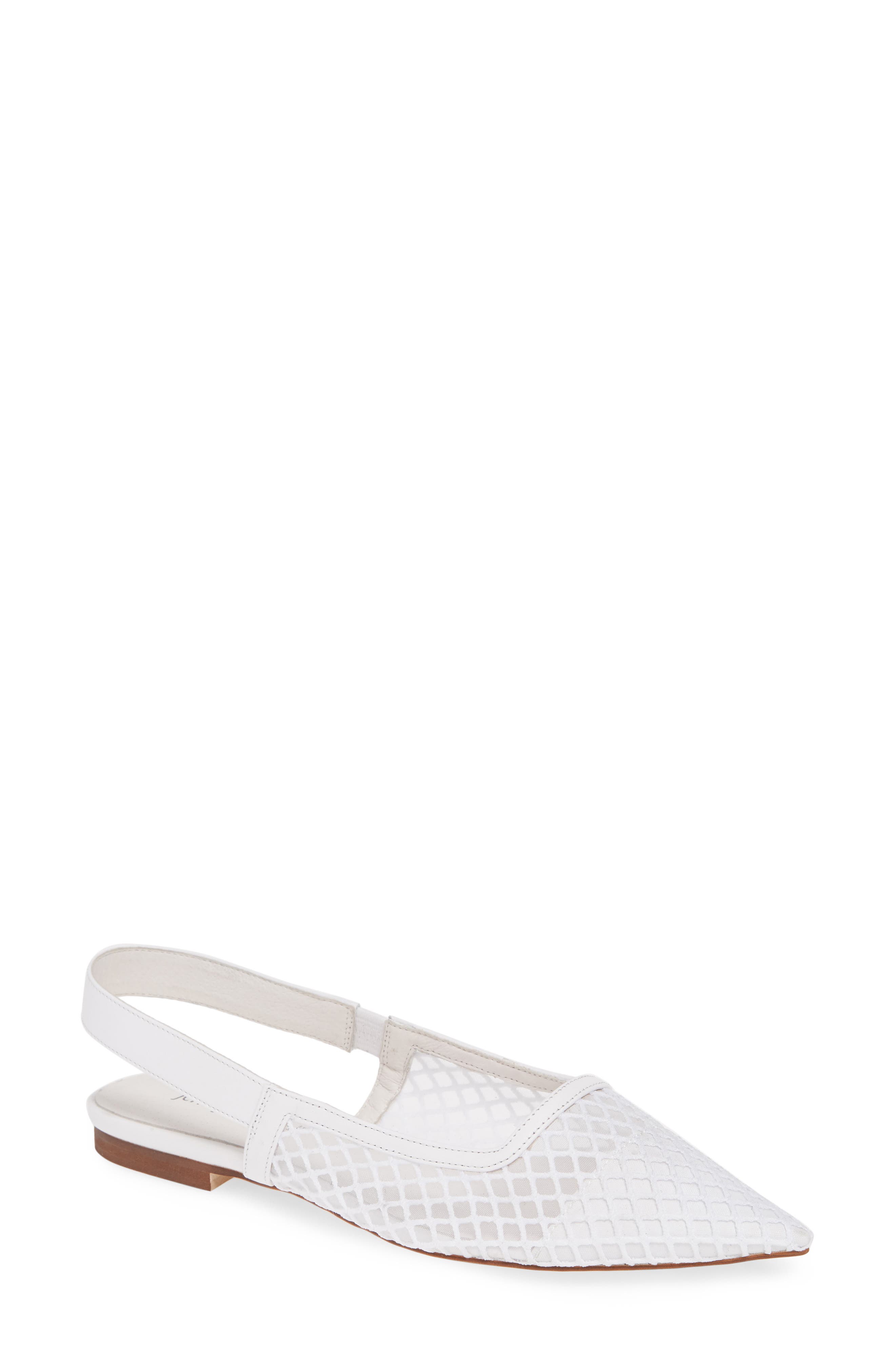 Jeffrey Campbell Emelia Mesh Slingback Flat- White