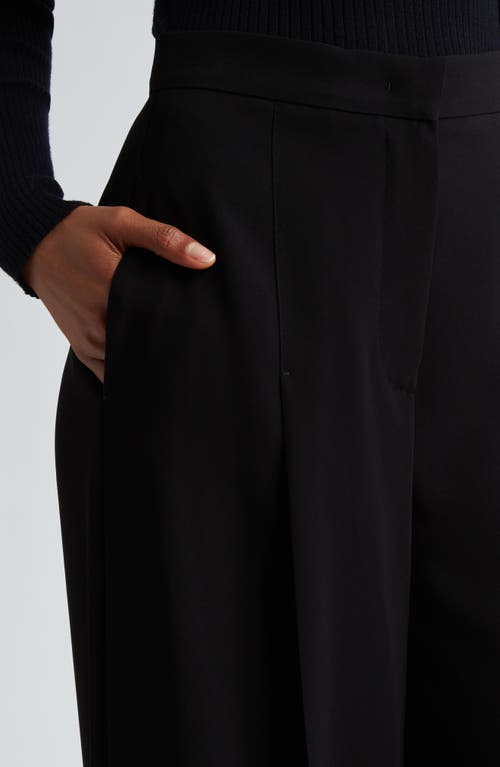 Max Mara Lino Wide Leg Trousers In Black