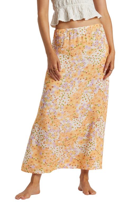 Billabong Moment Floral Crepe Maxi Skirt Peach Whip at Nordstrom,