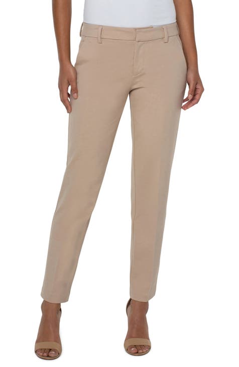 Womens's Beige Skinny Trousers With Pockets –