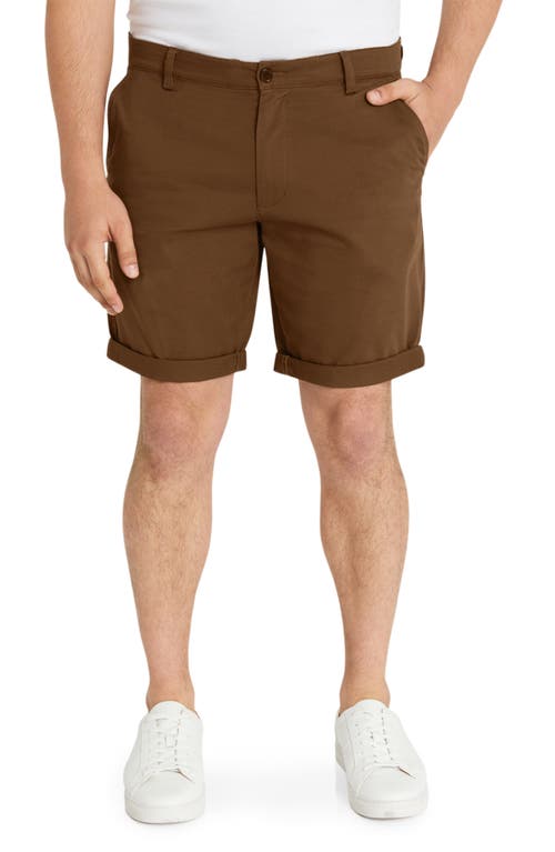 Charlie Cotton Stretch Canvas Shorts in Coffee