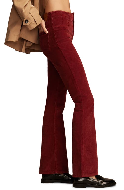 Shop Lucky Brand Stevie Seamed High Waist Corduroy Flare Pants In Hot Chili Wash