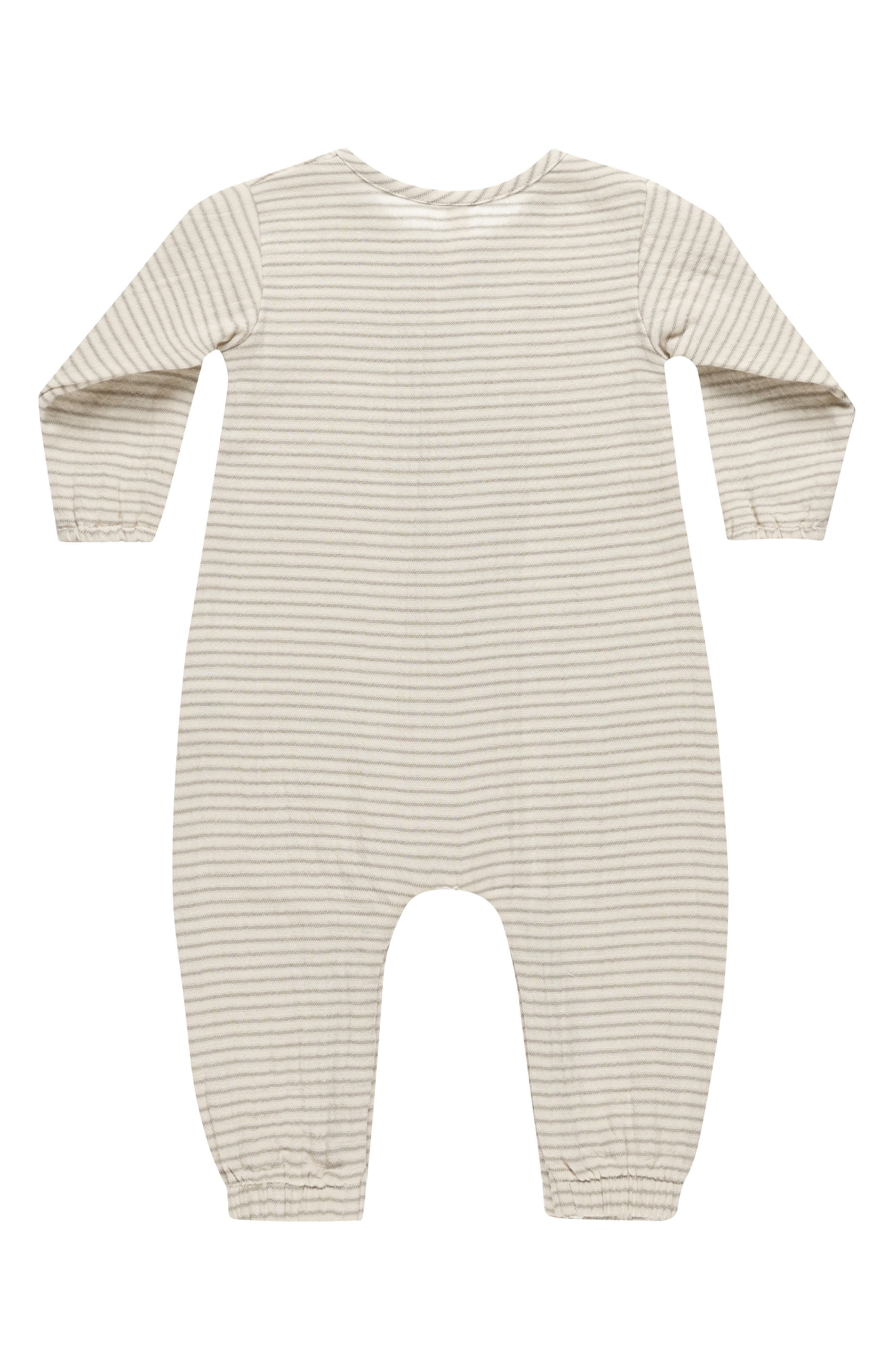 QUINCY MAE Stripe Organic Cotton Romper in Basil Stripe 