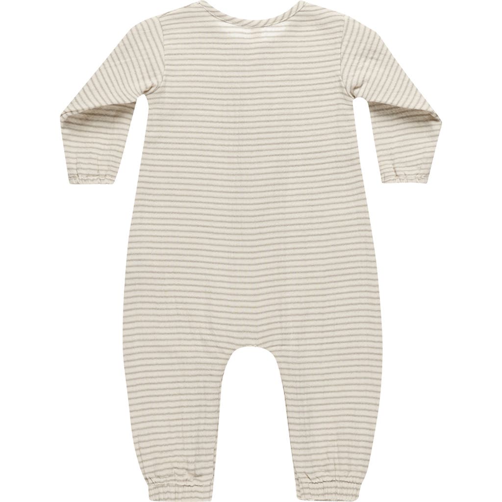 QUINCY MAE Stripe Organic Cotton Romper in Basil Stripe
