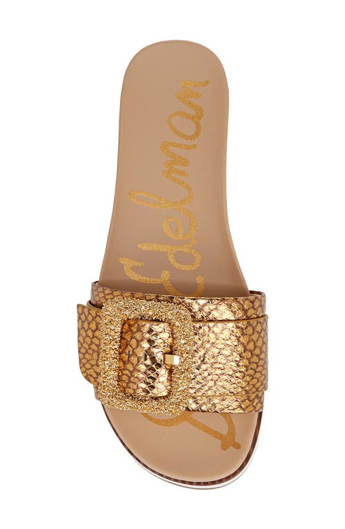 Shop Sam Edelman Ariane Platform Slide Sandal In Medallion Gold