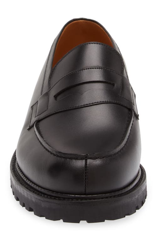 Jm Weston Commando 180 Penny Loafer In Black