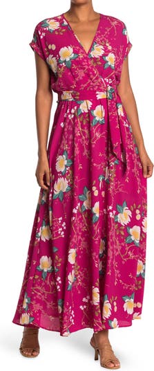 MEGHAN LA Jasmine Floral Waist Tie Maxi Dress | Nordstromrack