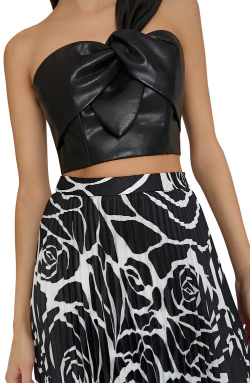 Shop Milly Otha Print Pleated Skirt In Black Rose