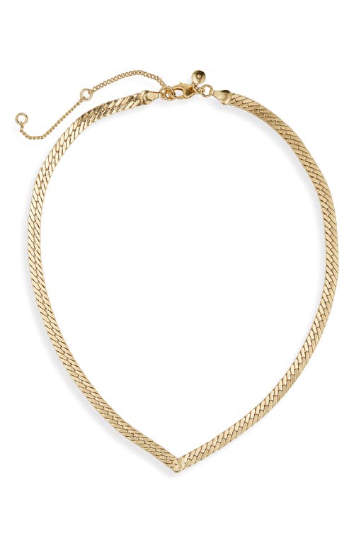 Madewell V Herringbone Chain Necklace in Polished Gold at Nordstrom