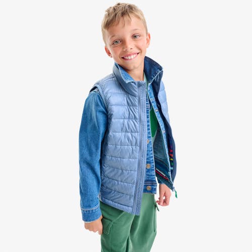 Shop Primary Kids Lightweight Puffer Vest In Dusk