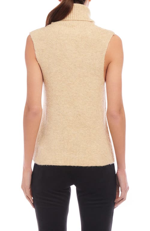 Fifteen Twenty Kelli Rib Sleeveless Turtleneck Sweater In Oatmeal