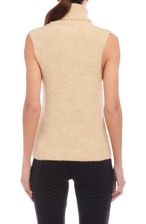 Shop Fifteen Twenty Kelli Rib Sleeveless Turtleneck Sweater In Oatmeal