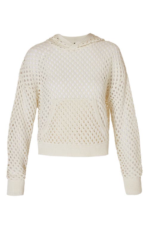 Shop Sweaty Betty Beachside Crochet Cover-up Hoodie In Lily White