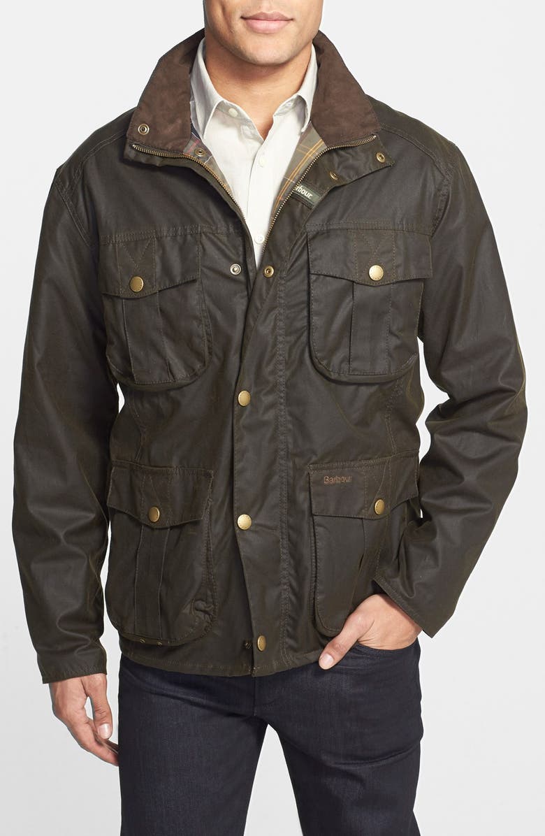 Barbour 'New Utility' Regular Fit Waxed Cotton Field Jacket | Nordstrom