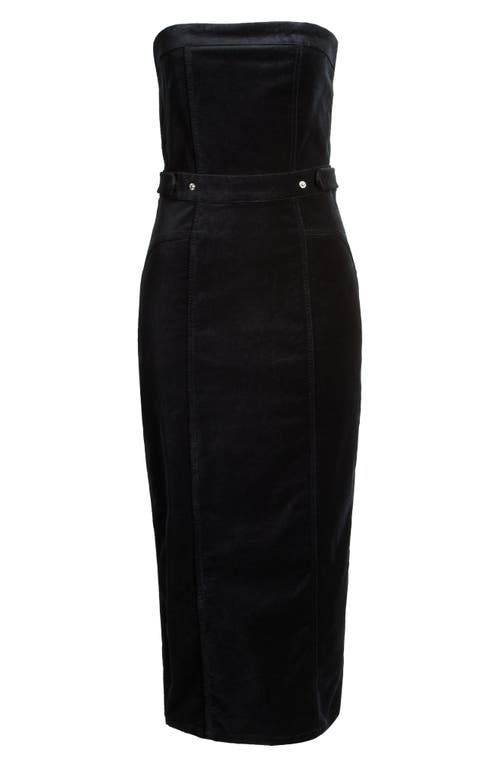 Shop Good American Fit For Success Strapless Velvet Dress In Black001