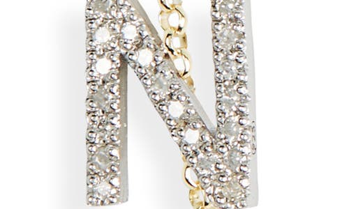 Meshmerise Bezel Diamond Initial Chain Necklace In Yellow-n