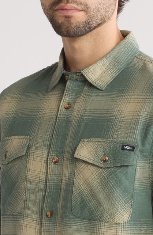 Shop Vans Monterey Iii Plaid Button-up Shirt In Dark Forest/elm