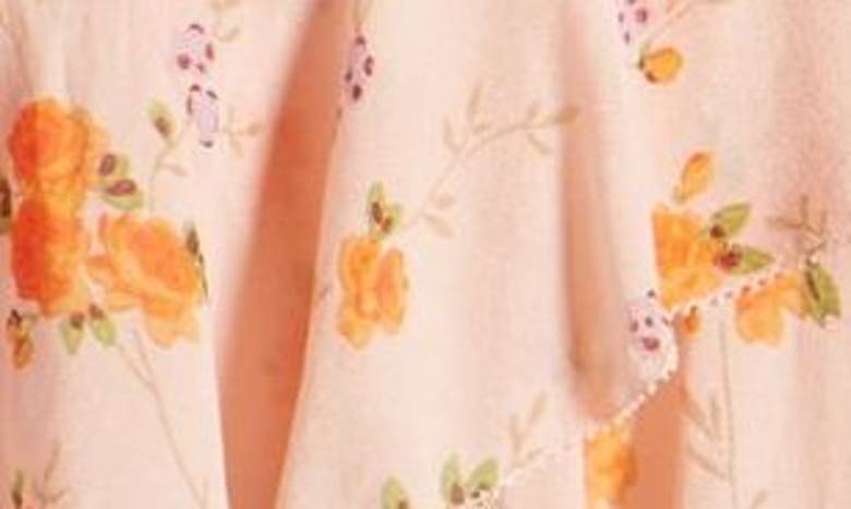 Shop Loveshackfancy Serima Floral Ruffle Minidress In Persian Orange
