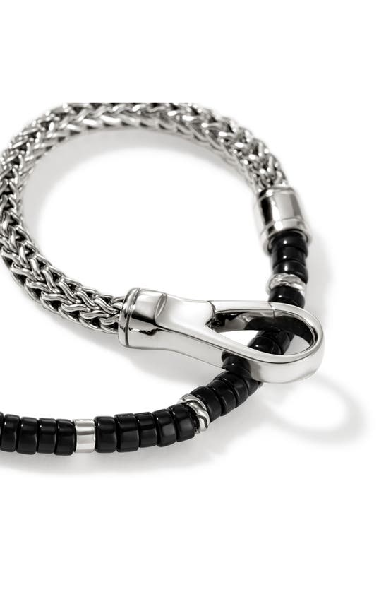 Shop John Hardy Hesishi Chain & Stone Bracelet In Black