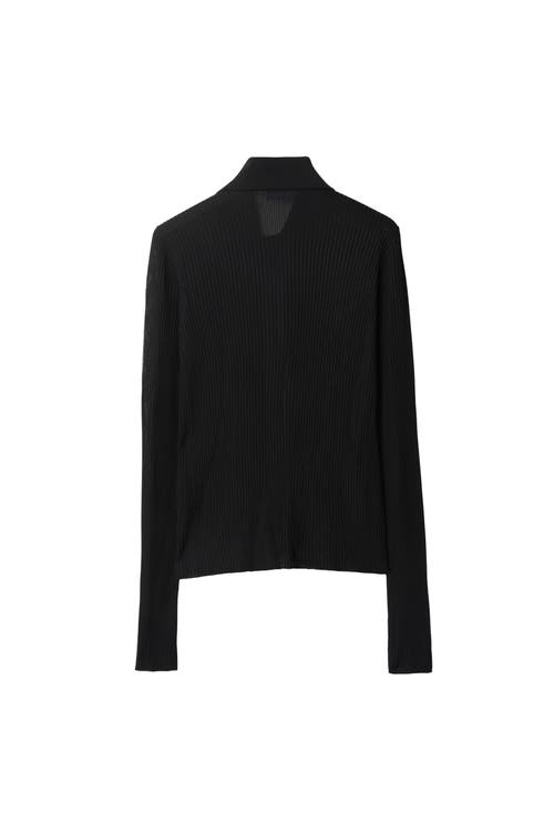 Shop Burberry Rib Knit Shirt In Black