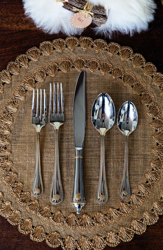 Juliska Berry And Thread Gold Accent 5-piece Place Setting In Polished Silver/ Gold