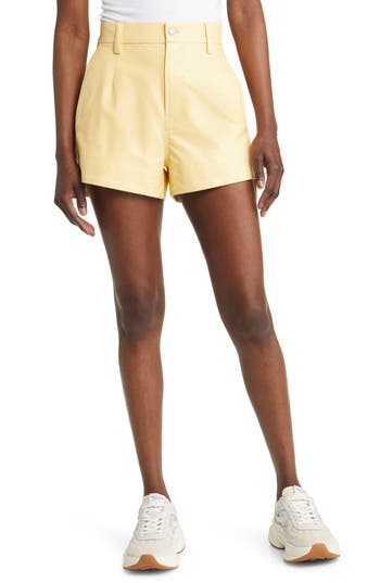Shop 7 For All Mankind Tailored Slouch Faux Leather Shorts In Jojoba