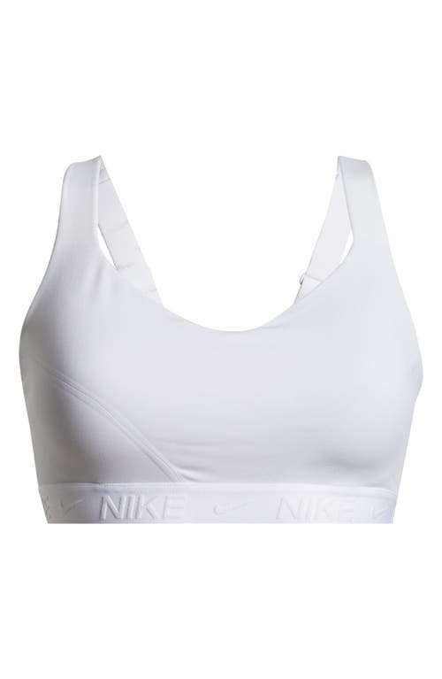 Shop Nike Indy Dri-fit High Support Sports Bra In White/stone Mauve/white