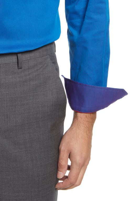 DUCHAMP TAILORED FIT STRETCH SOLID DRESS SHIRT 