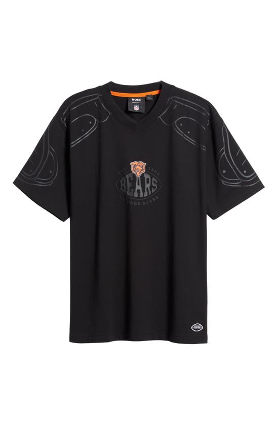 Shop Hugo Boss Boss X Nfl Tackle Graphic T-shirt In Chicago Bears Black