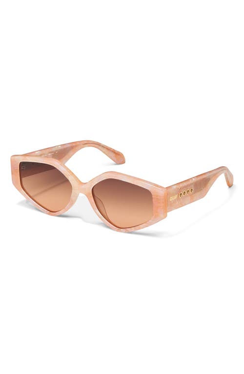 Shop Quay Hot Gossip 44mm Gradient Cat Eye Sunglasses In Apricot Tortoise/orange