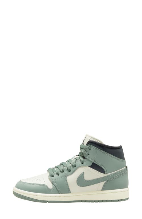 Shop Jordan Air  1 Mid Sneaker In Sail/jade Smoke/anthracite