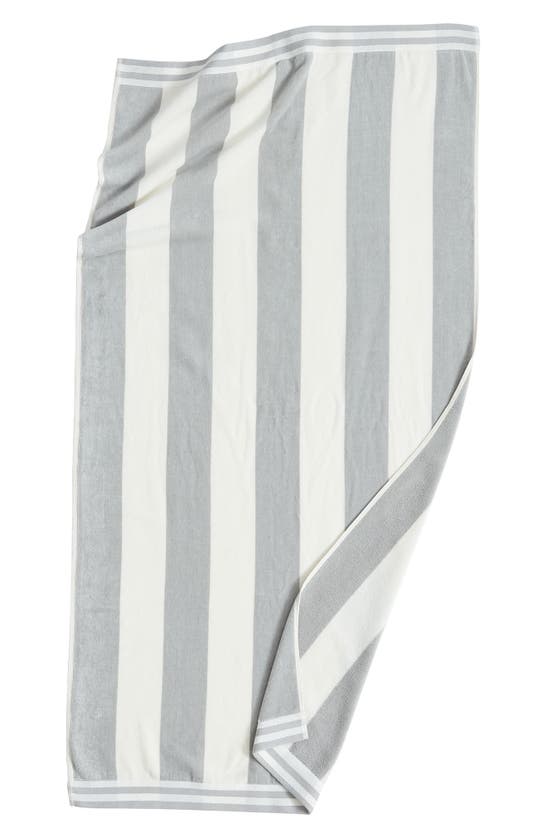 Woven & Weft Pastel Cabana Cotton Beach Towel In Pale Grey