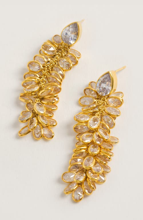 Shop Freya Rose Crystal Long Drops In Gold