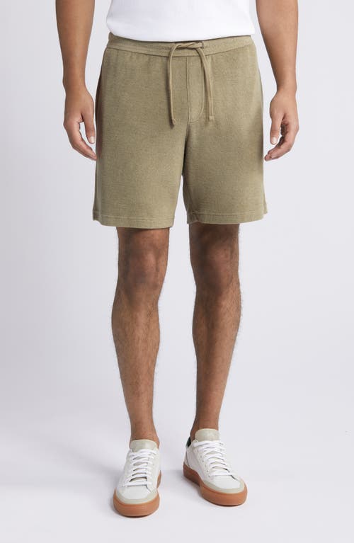 Terry Cloth Shorts in Olive Mermaid