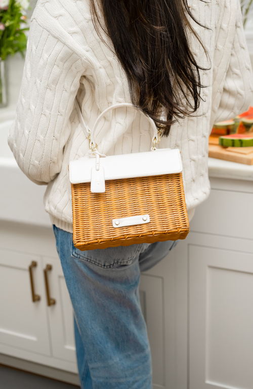 Modern Picnic The Mini Luncher In Dark White Wicker