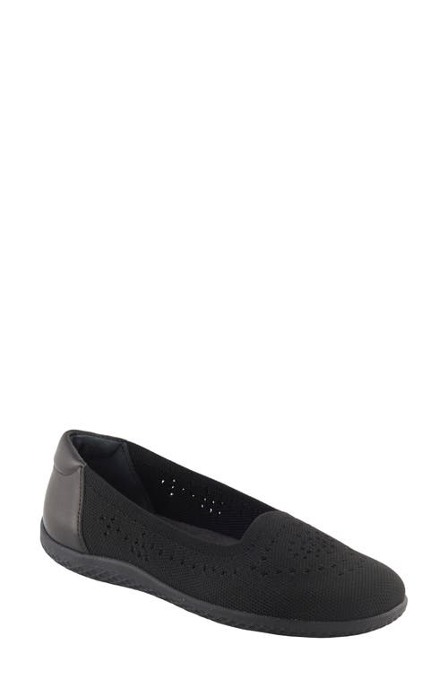 David Tate Italy Knit Ballet Flat in Black Fabric at Nordstrom, Size 6.5