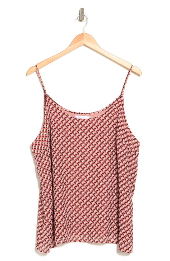 Nordstrom Rack Easy Chiffon Camisole In Pink Dawn- Red Bias Diamond