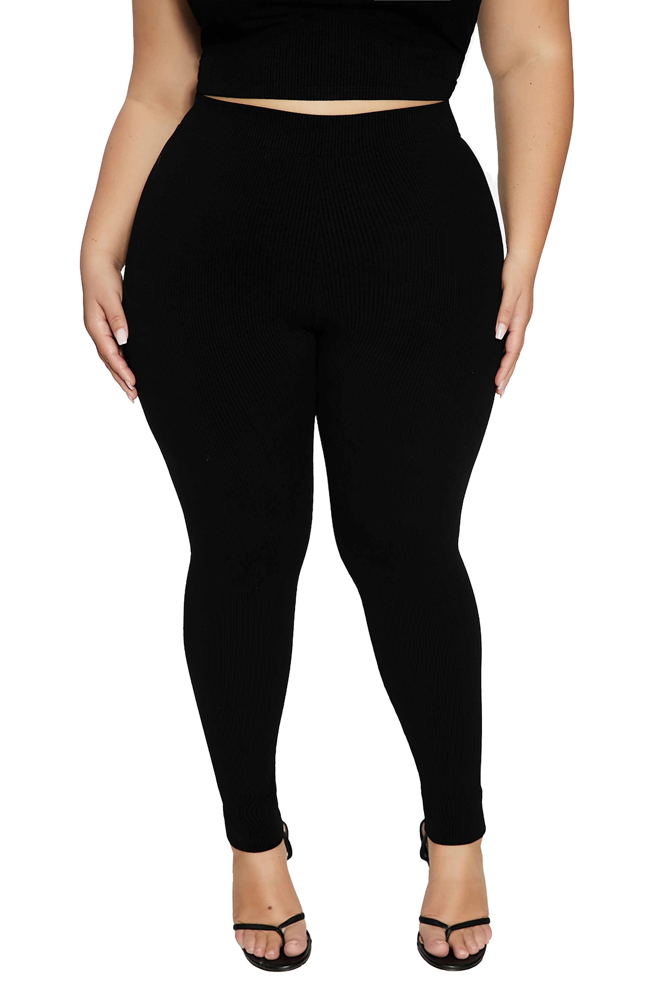 plus size ribbed leggings
