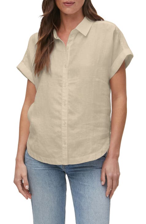 Nordstrom Short Sleeve Linen Button-Down Shirt