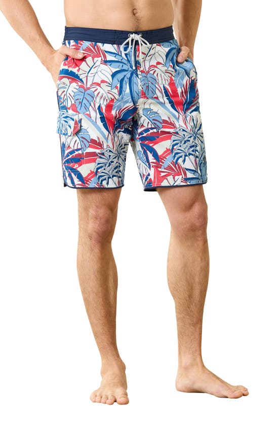 Shop Tommy Bahama Baja Beachside Jungle Fronds 9 Board Shorts In Classic Blue