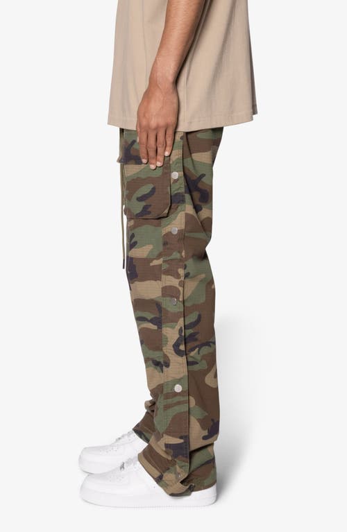 Shop Mnml Camouflage Side Snap Nylon Cargo Pants