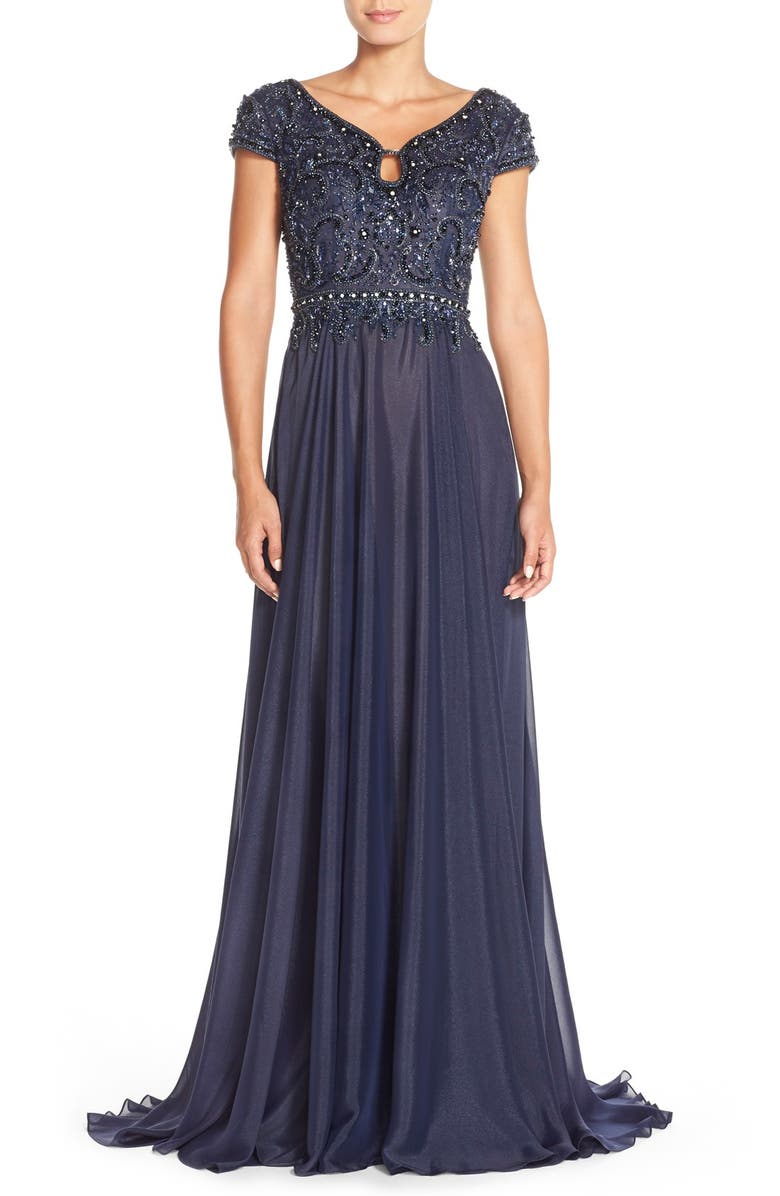 Terani Couture Beaded Chiffon Fit & Flare Gown | Nordstrom
