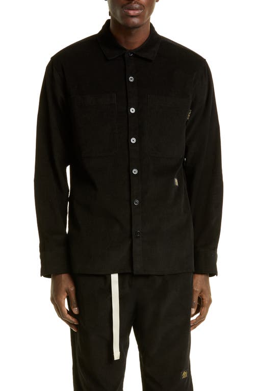 Advisory Board Crystals Abc. 123. Studio Corduroy Button-Up Work Shirt in Anthracite Black